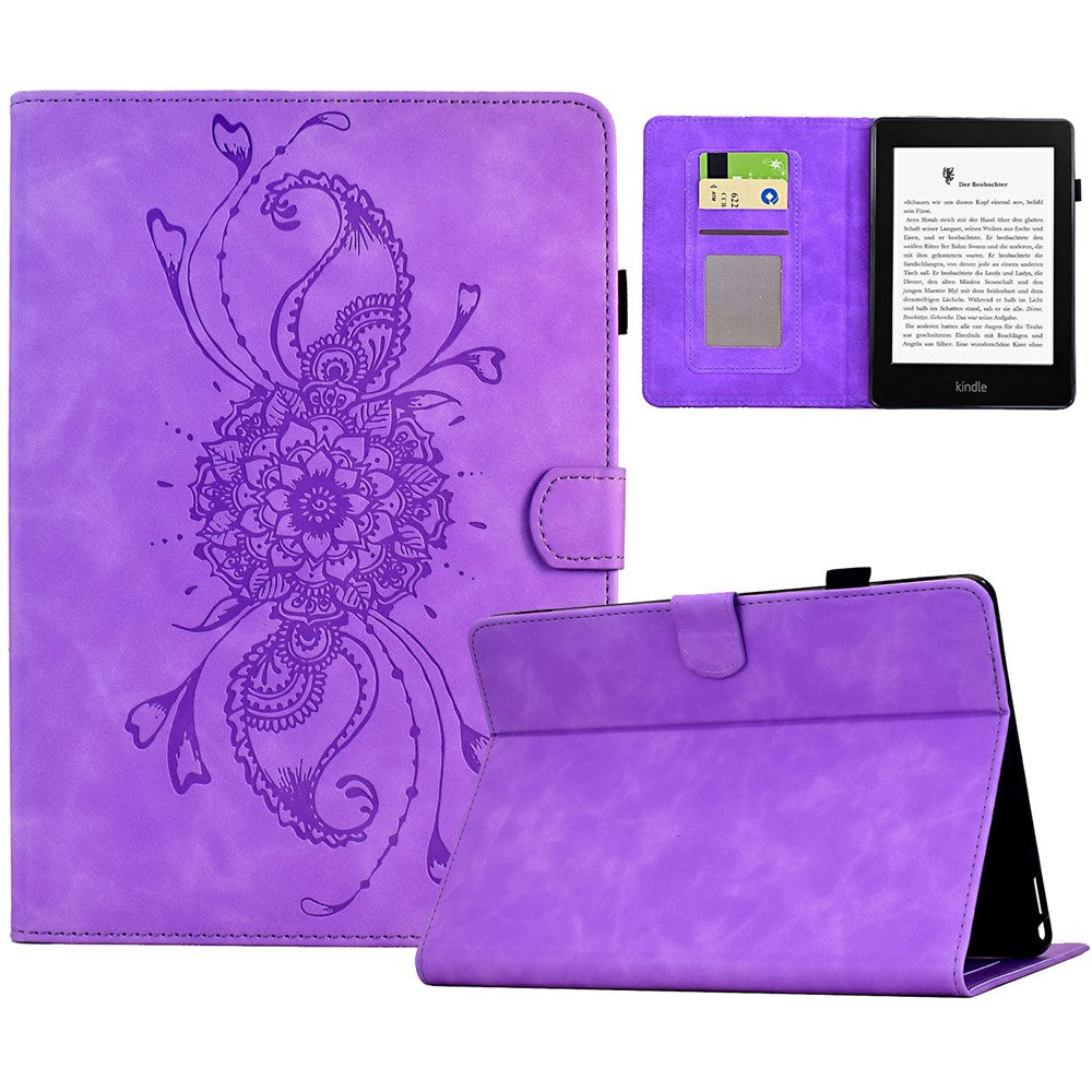 For Amazon Kindle Paperwhite 5 (2021) Case Mandala Imprinted Leather Tablet Cover with Card Slots