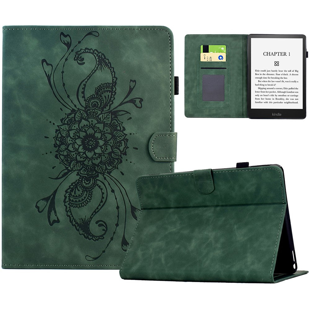 Leather Case For Amazon Kindle Paperwhite 4 (2018) / 3 (2015) / 2 (2015) / Paperwhite (2015) Mandala Imprinted Tablet Cover with Card Slots