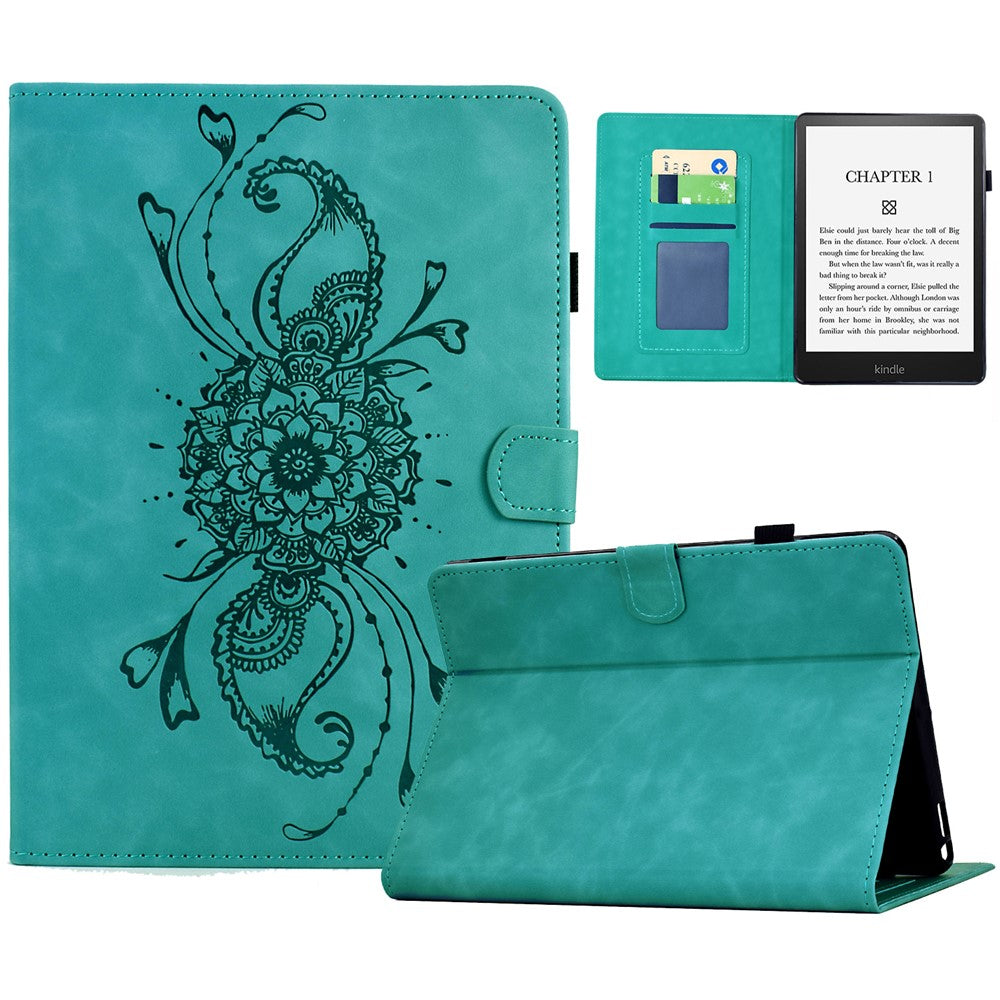 Leather Case For Amazon Kindle Paperwhite 4 (2018) / 3 (2015) / 2 (2015) / Paperwhite (2015) Mandala Imprinted Tablet Cover with Card Slots