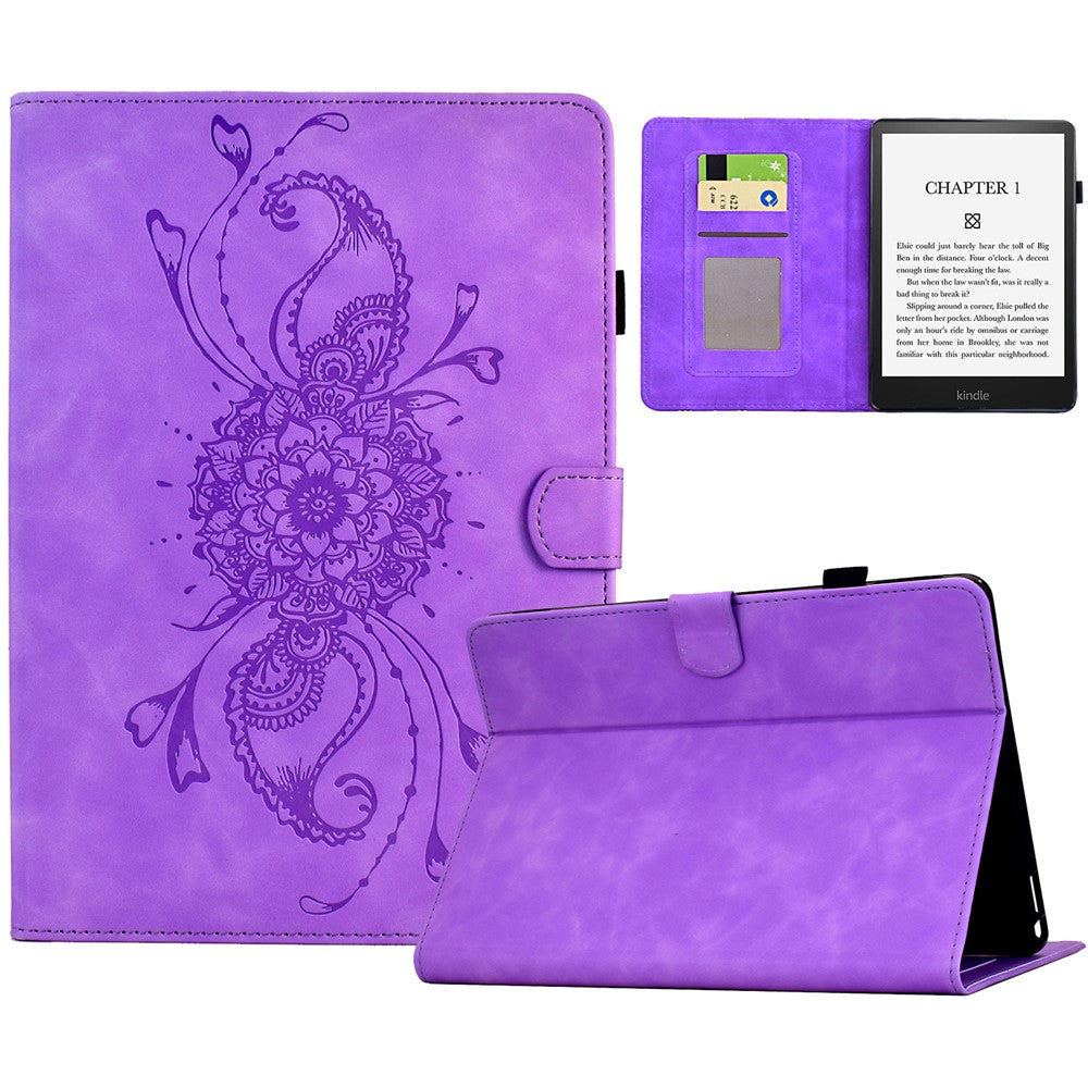 Leather Case For Amazon Kindle Paperwhite 4 (2018) / 3 (2015) / 2 (2015) / Paperwhite (2015) Mandala Imprinted Tablet Cover with Card Slots