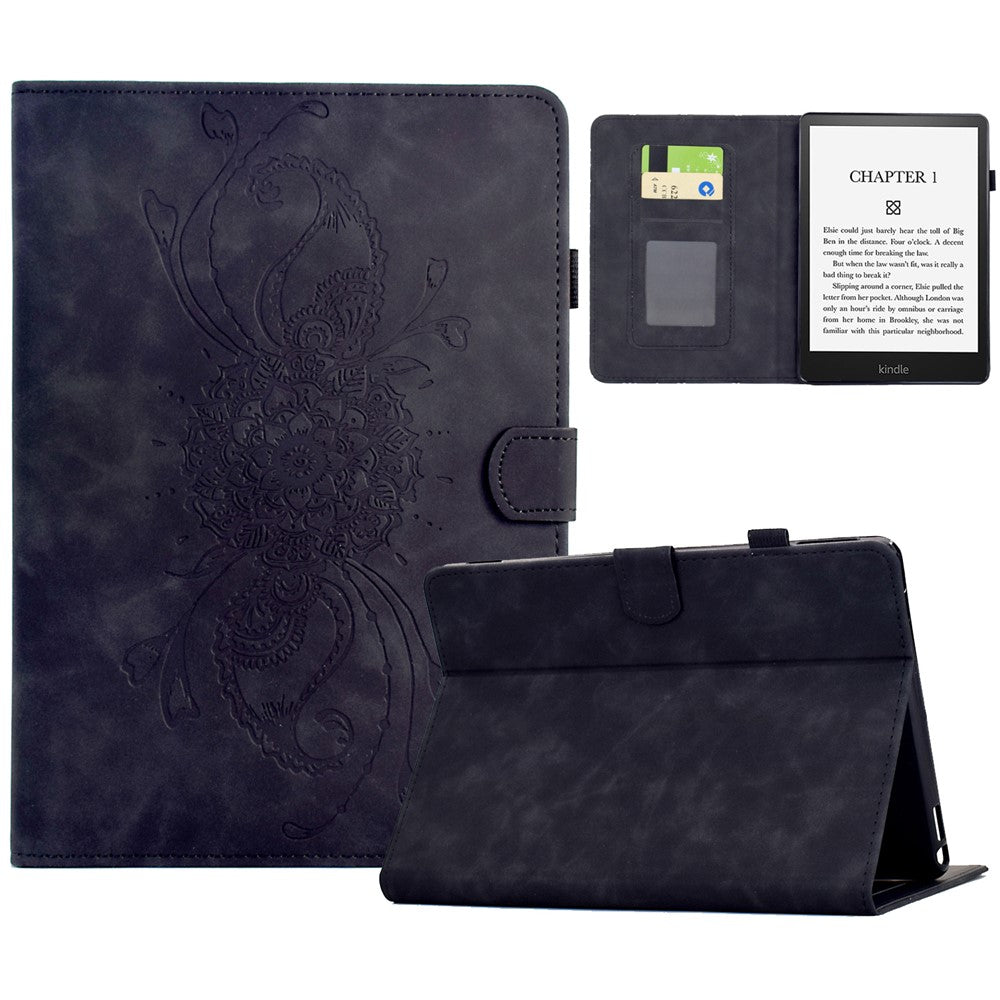 Leather Case For Amazon Kindle Paperwhite 4 (2018) / 3 (2015) / 2 (2015) / Paperwhite (2015) Mandala Imprinted Tablet Cover with Card Slots