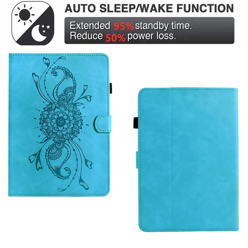 For Amazon Kindle 6" (2024) / (2022) Case Mandala Imprinted Leather Tablet Cover with Card Slots