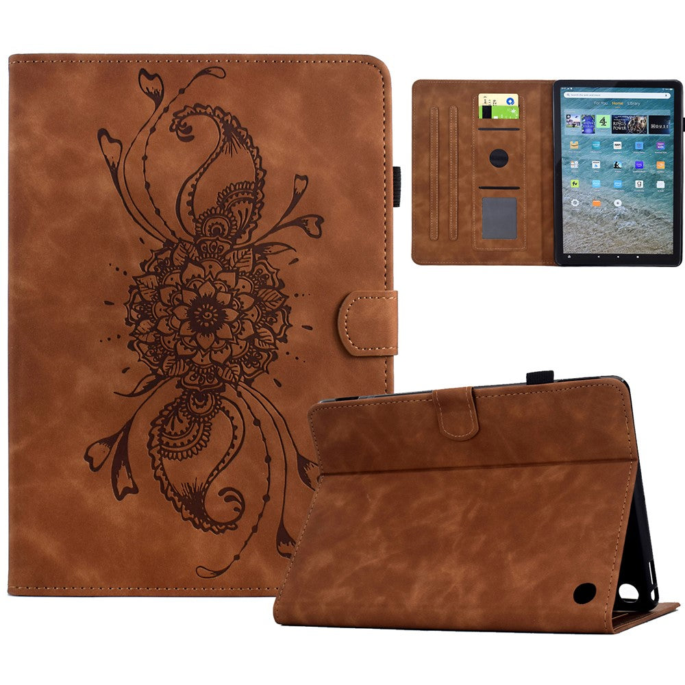 For Amazon Kindle Fire Max 11 2023 Case Mandala Imprinted Leather Tablet Cover with Card Slots
