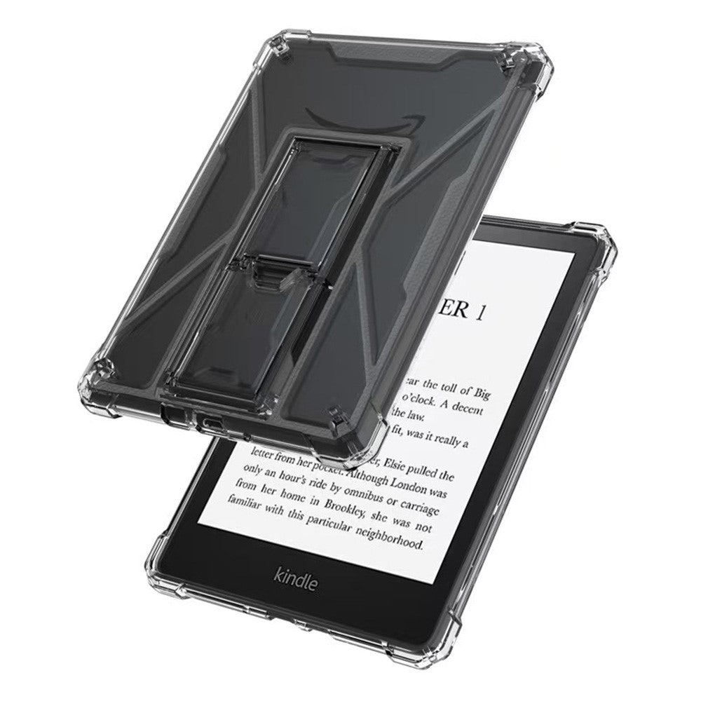 For Amazon Kindle Paperwhite (2024) / Kindle Colorsoft Clear Case Kickstand Shockproof TPU + PC Tablet Cover with Pen Slot