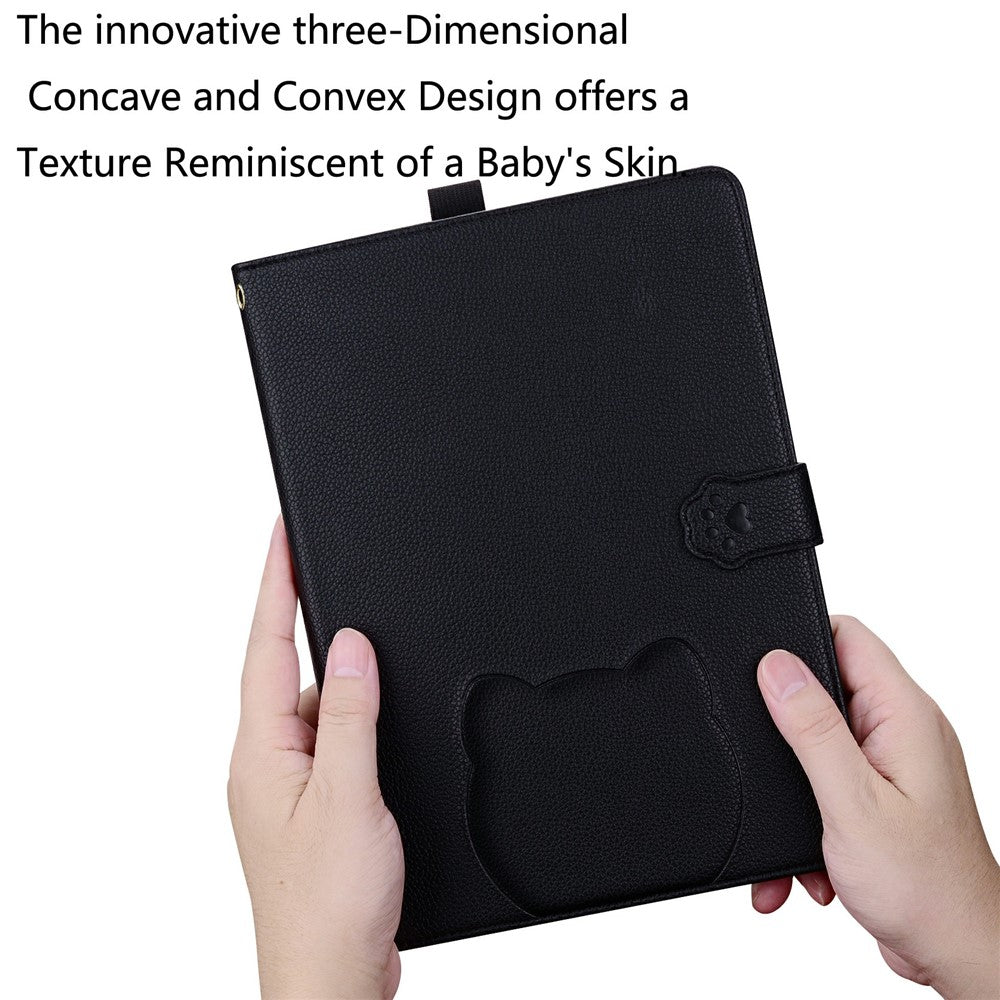 Wallet Case for Amazon Kindle Paperwhite (2024) Leather Stand Table Cover with Stylus Holder, 3D Effect Cat Pattern