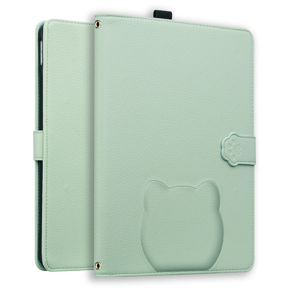 Wallet Case for Amazon Kindle Paperwhite (2024) Leather Stand Table Cover with Stylus Holder, 3D Effect Cat Pattern