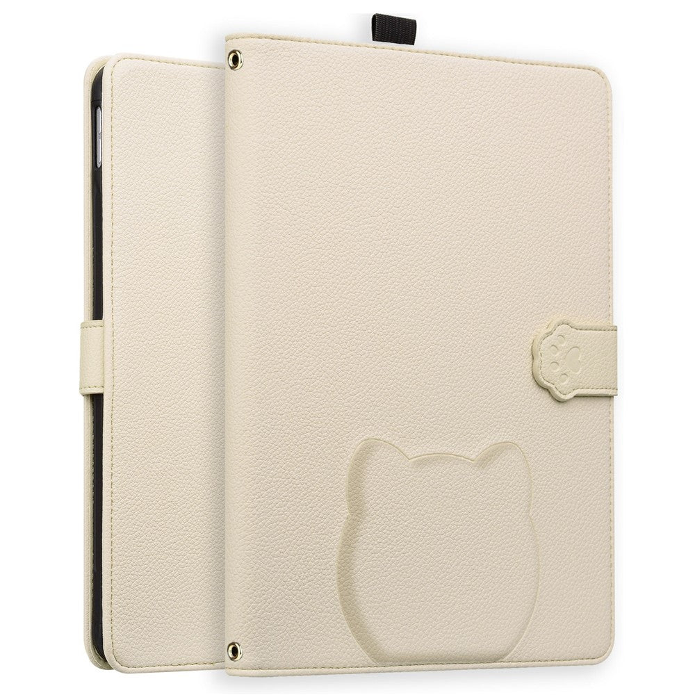 Wallet Case for Amazon Kindle Paperwhite (2024) Leather Stand Table Cover with Stylus Holder, 3D Effect Cat Pattern