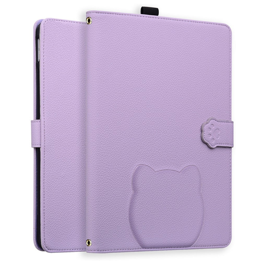 Wallet Case for Amazon Kindle Paperwhite (2024) Leather Stand Table Cover with Stylus Holder, 3D Effect Cat Pattern