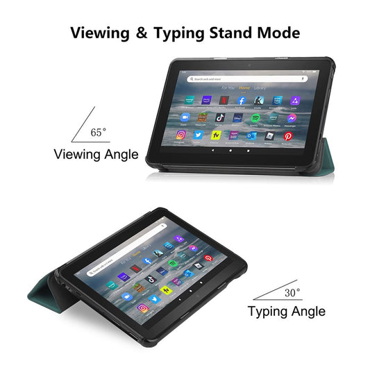 ENKAY HAT PRINCE For Amazon Fire 7 (2022) Tri-fold Stand Tablet Case Auto Wake / Sleep Function PU Leather + PC Protective Cover