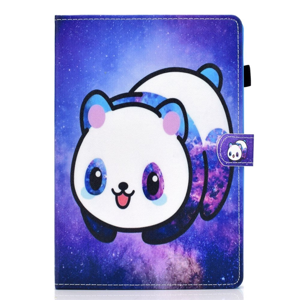 For Amazon Fire HD 8 (2016) / (2017) / (2018) Shockproof Cover Anti-Scratch Leather Case Stitched Pattern Printed Magnetic Closure Tablet Stand Case with Wallet / Card Slots