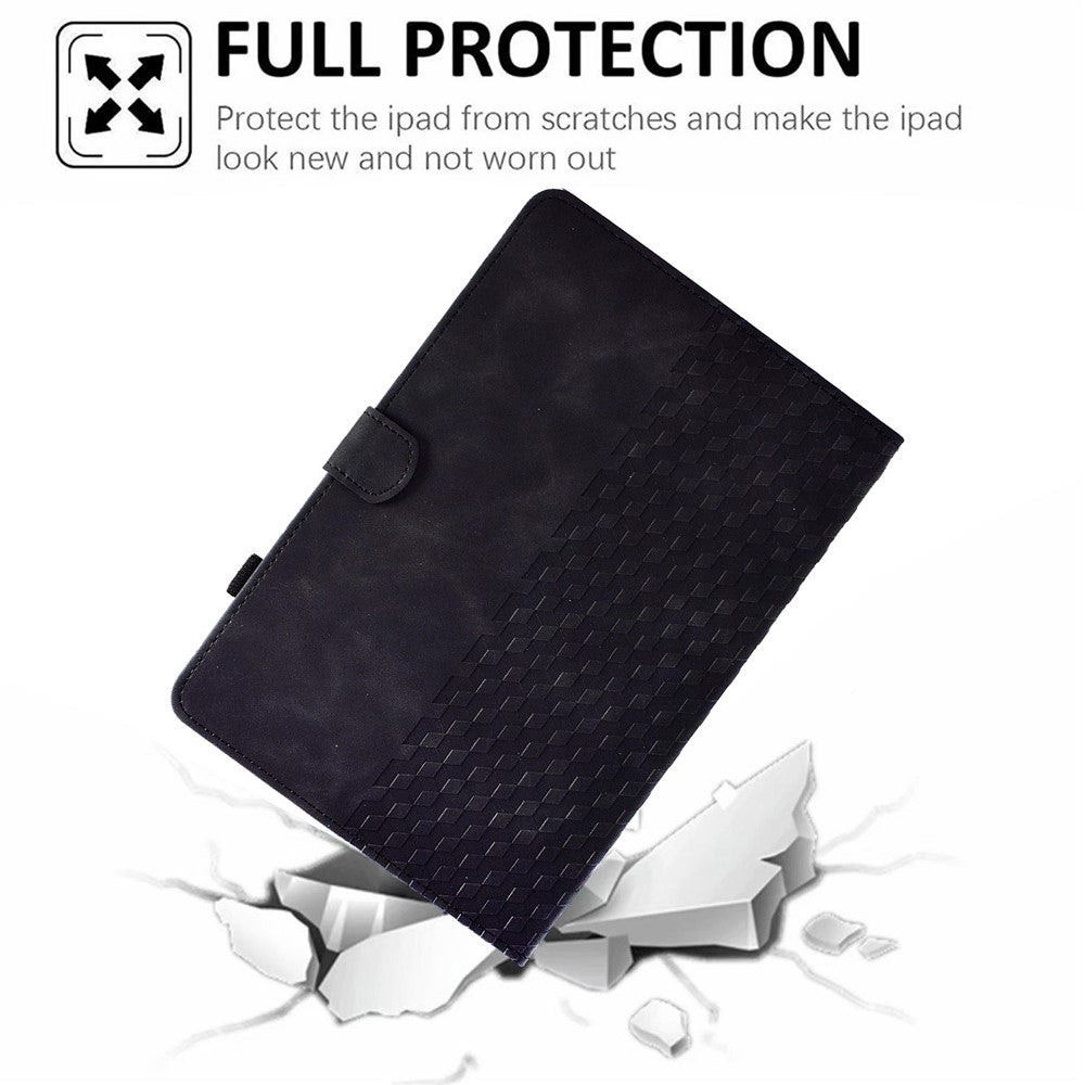 For Amazon Kindle Paperwhite 5 (2021) Anti-Drop Leather Case Auto Wake / Sleep Shockproof Cover Solid Color Pattern Imprinted Tablet Protector with Card Slots / Stand