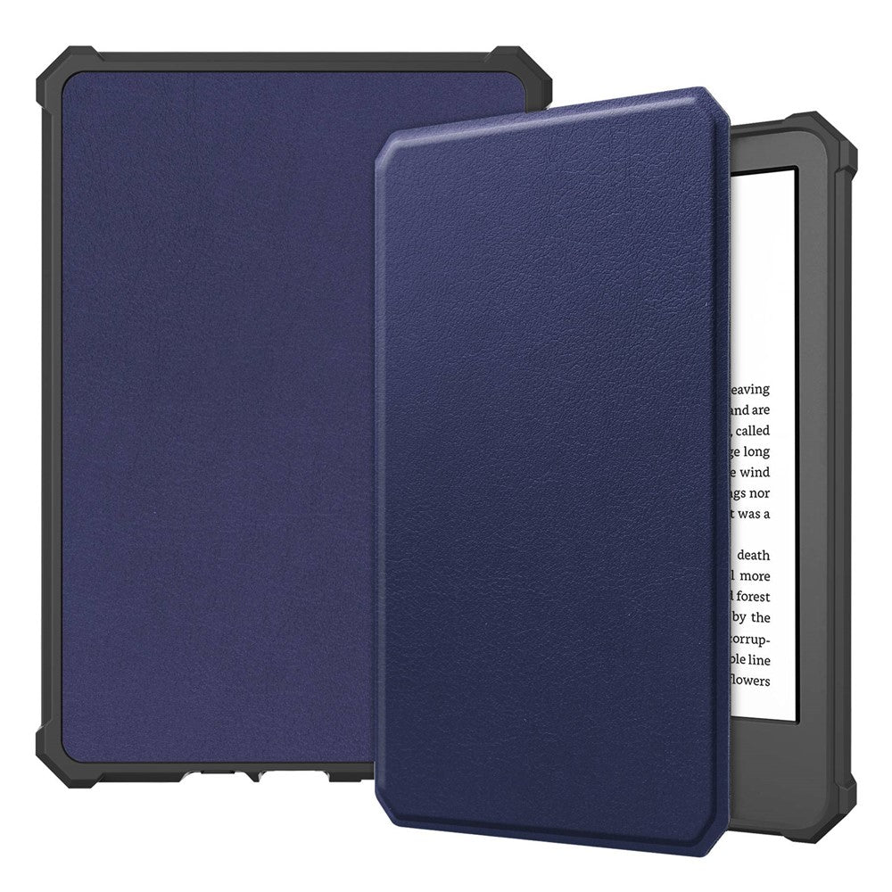 For Amazon Kindle 6" (2022) PU Leather + TPU Case Full Protection E-Reader Cover with Auto Sleep / Wake