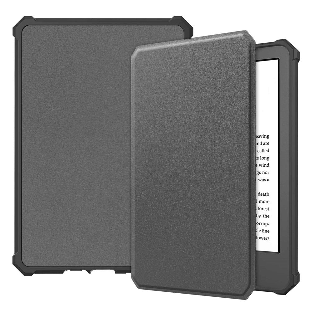 For Amazon Kindle 6" (2022) PU Leather + TPU Case Full Protection E-Reader Cover with Auto Sleep / Wake