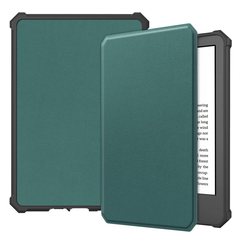 For Amazon Kindle 6" (2022) PU Leather + TPU Case Full Protection E-Reader Cover with Auto Sleep / Wake