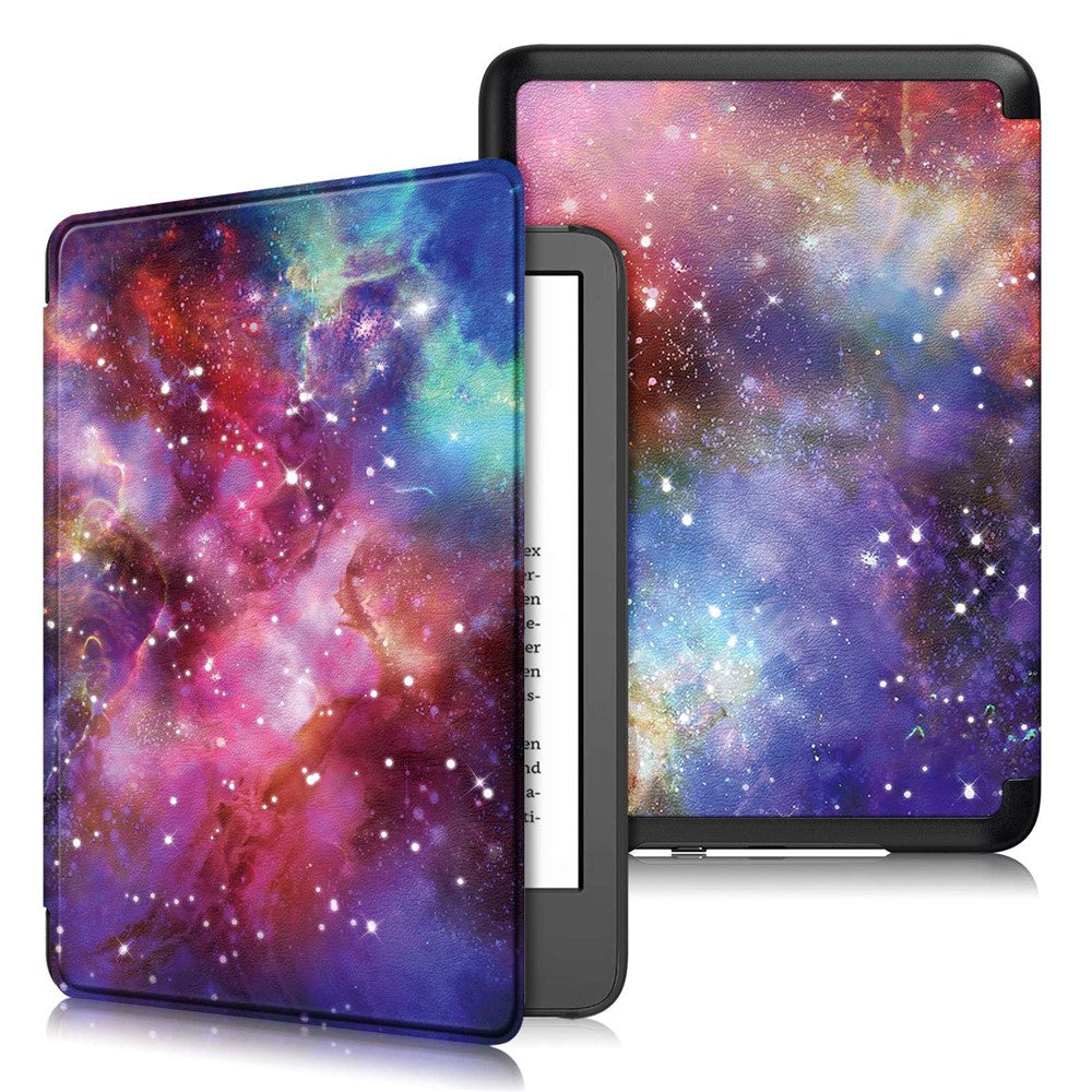 For Amazon Kindle Youth Edition 2022 Pattern Printing Tablet Case PU Leather Auto Sleep / Wake Smart Shockproof Protective Cover