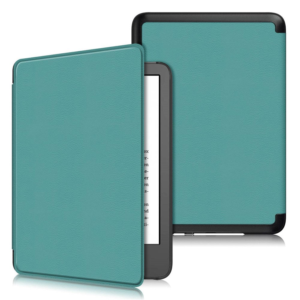 For Amazon Kindle 6" (2022) PU Leather Folio Case Auto Sleep / Wake Feature Solid Color Tablet Cover