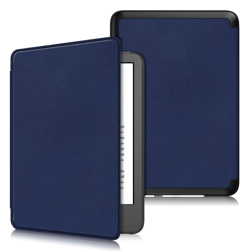 For Amazon Kindle 6" (2022) PU Leather Folio Case Auto Sleep / Wake Feature Solid Color Tablet Cover