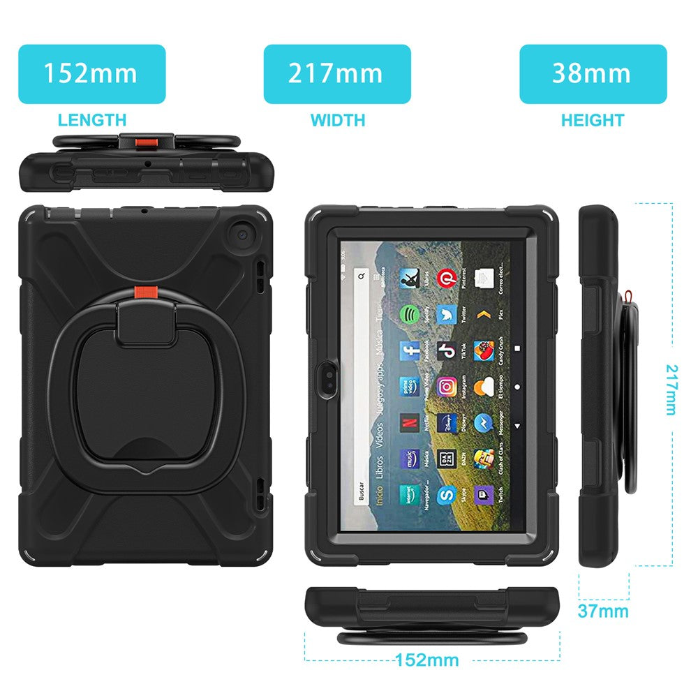For Amazon Fire HD 8 (2022) / HD 8 (2024) Bump Proof Tablet Case PC+Silicone Protective Cover with Kickstand