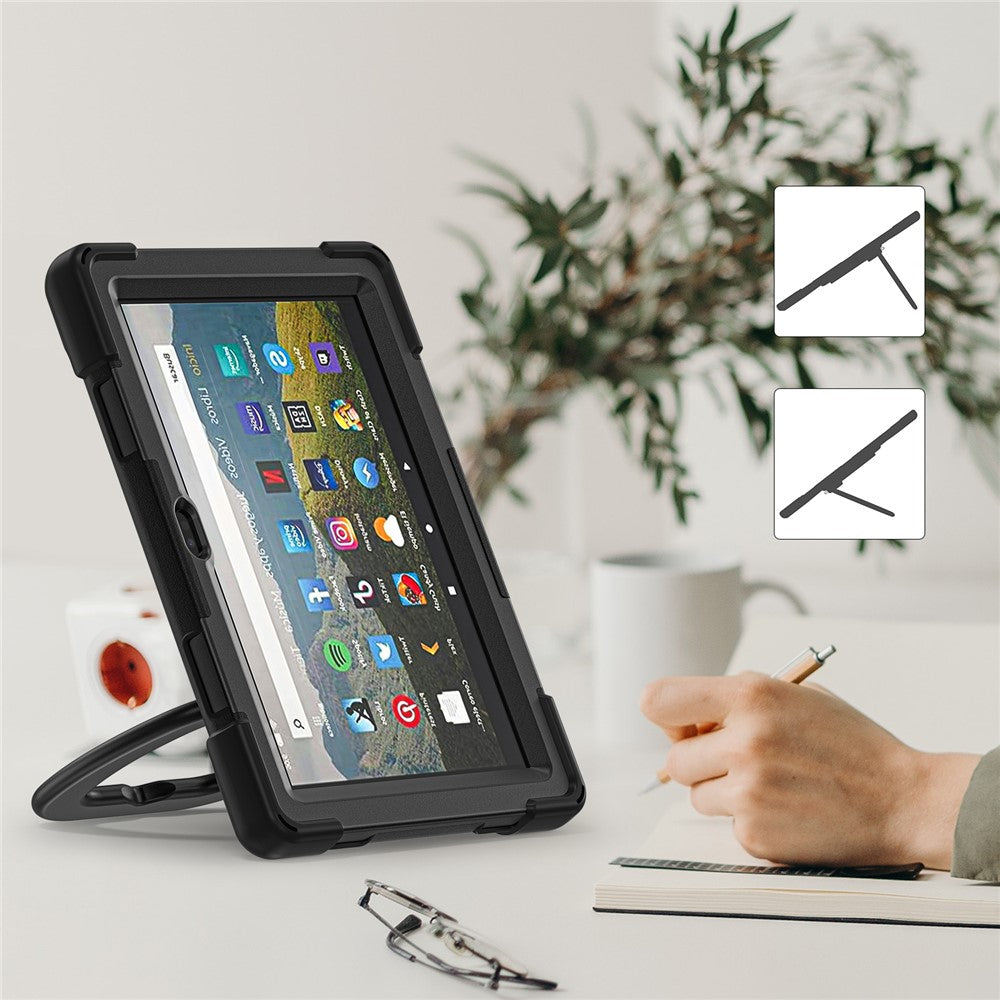 For Amazon Fire HD 8 (2022) / HD 8 (2024) Bump Proof Tablet Case PC+Silicone Protective Cover with Kickstand