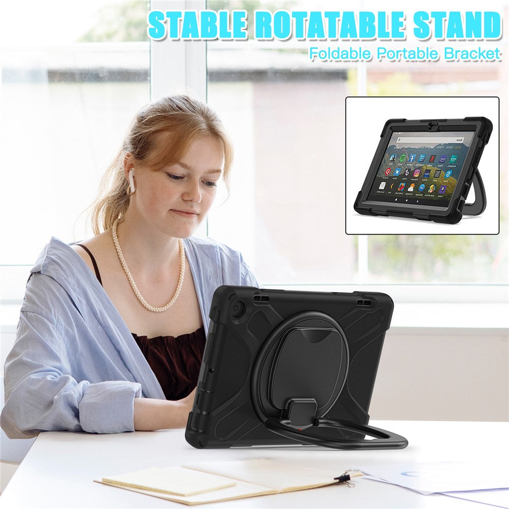 For Amazon Fire HD 8 (2022) / HD 8 (2024) Bump Proof Tablet Case PC+Silicone Protective Cover with Kickstand