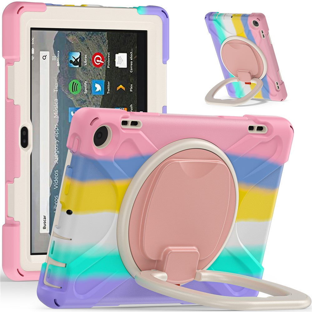 For Amazon Fire HD 8 (2022) / HD 8 (2024) Bump Proof Tablet Case PC+Silicone Protective Cover with Kickstand