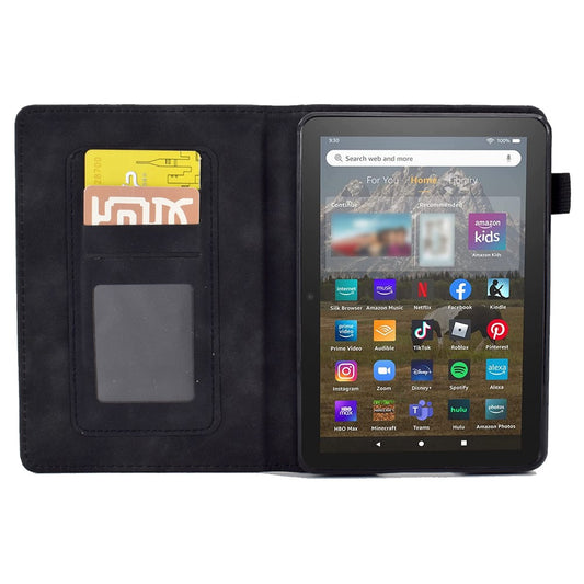 For Amazon Kindle Youth Edition 2022 Stitching PU Leather Auto Sleep / Wake Smart Cover Butterfly Flower Pattern Imprinted Folio Stand Card Slot Tablet Case