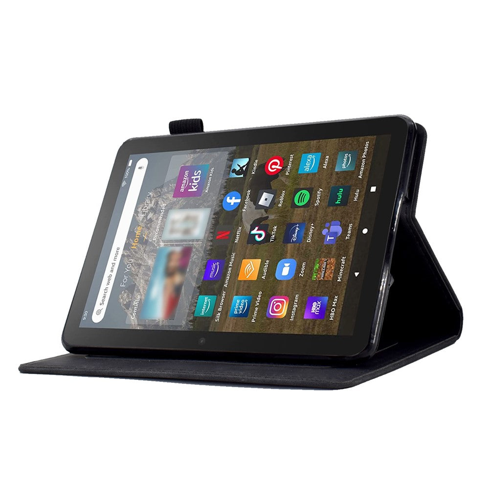 For Amazon Kindle Youth Edition 2022 Stitching PU Leather Auto Sleep / Wake Smart Cover Butterfly Flower Pattern Imprinted Folio Stand Card Slot Tablet Case
