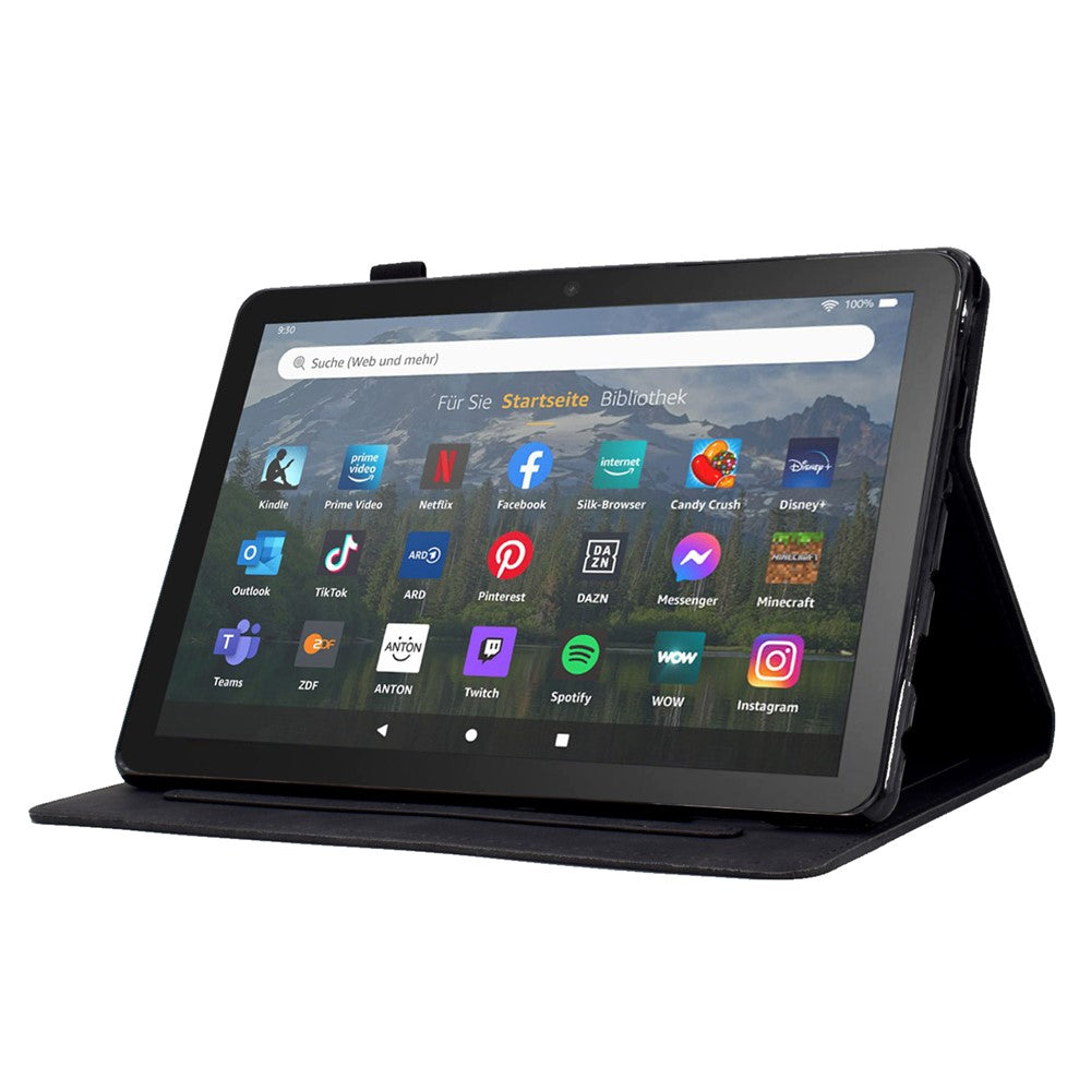 For Amazon Fire HD 8 (2022) / HD 8 Plus (2022) PU Leather Stand Function Card Slots Tablet Case Butterfly Flower Pattern Imprinted Auto Sleep / Wake Cover
