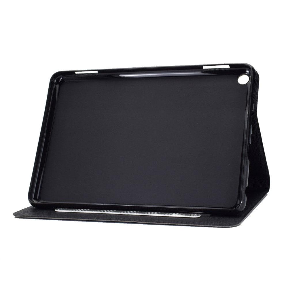 For Amazon Fire HD 8 (2022) Cowhide Texture PU Leather Tablet Case Card Holder Magnetic Clasp Cover with Foldable Stand