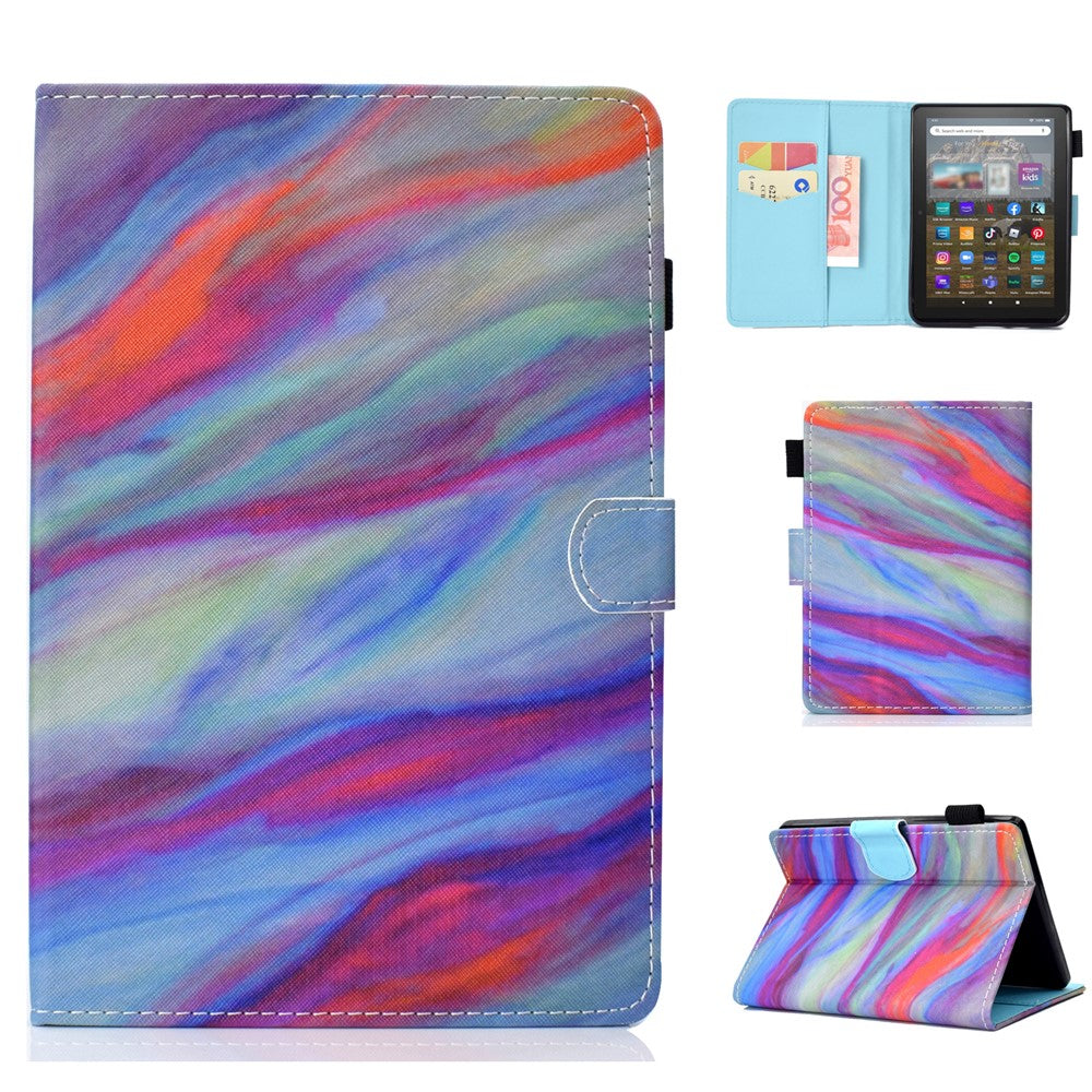 For Amazon Kindle Youth Edition 2022 Folio Flip Tablet Stand Case Stitching Line PU Leather Card Holder Protective Cover