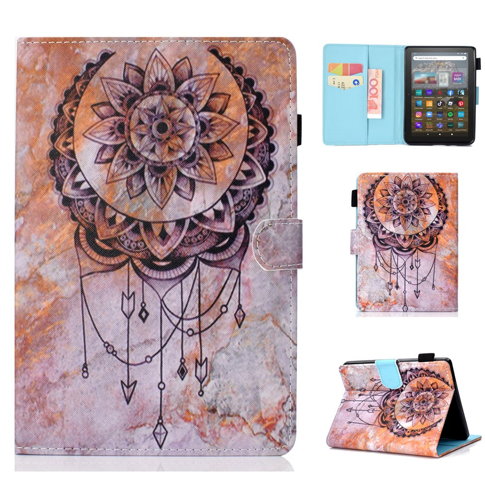 For Amazon Kindle Youth Edition 2022 Folio Flip Tablet Stand Case Stitching Line PU Leather Card Holder Protective Cover