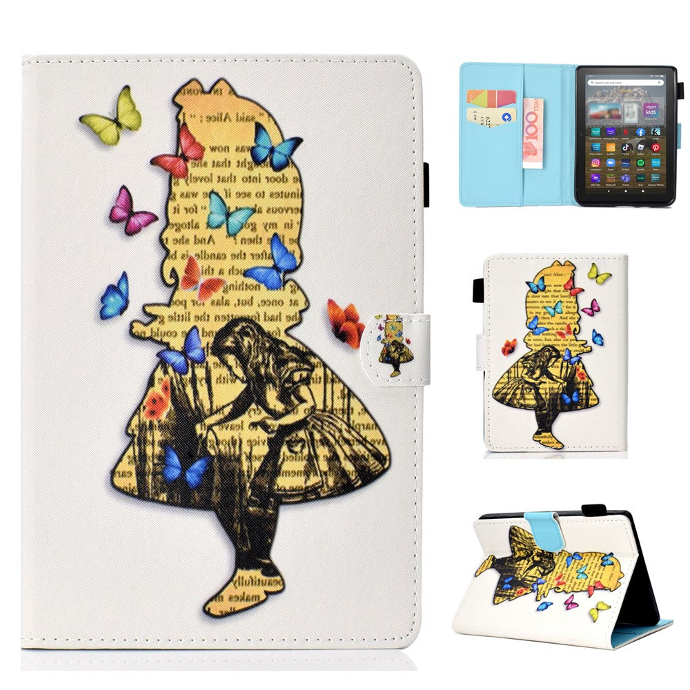 For Amazon Kindle Youth Edition 2022 Folio Flip Tablet Stand Case Stitching Line PU Leather Card Holder Protective Cover