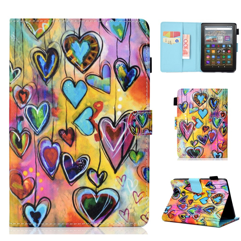 For Amazon Kindle Youth Edition 2022 Folio Flip Tablet Stand Case Stitching Line PU Leather Card Holder Protective Cover