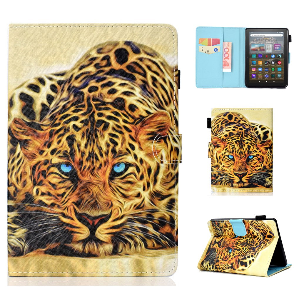 For Amazon Kindle Youth Edition 2022 Folio Flip Tablet Stand Case Stitching Line PU Leather Card Holder Protective Cover