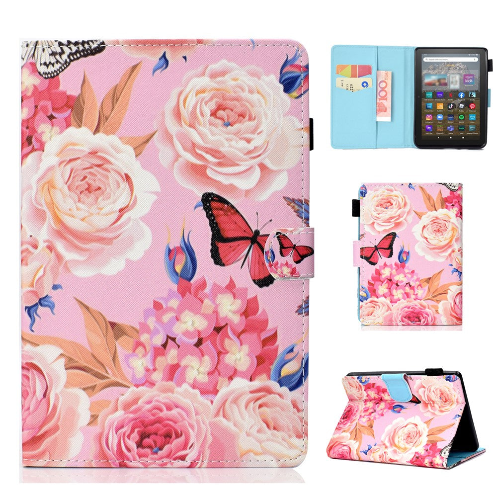 For Amazon Kindle Youth Edition 2022 Folio Flip Tablet Stand Case Stitching Line PU Leather Card Holder Protective Cover
