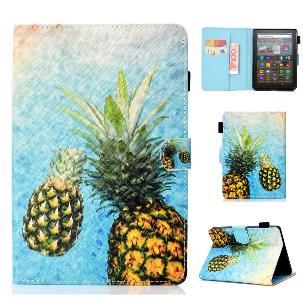 For Amazon Kindle Youth Edition 2022 Folio Flip Tablet Stand Case Stitching Line PU Leather Card Holder Protective Cover