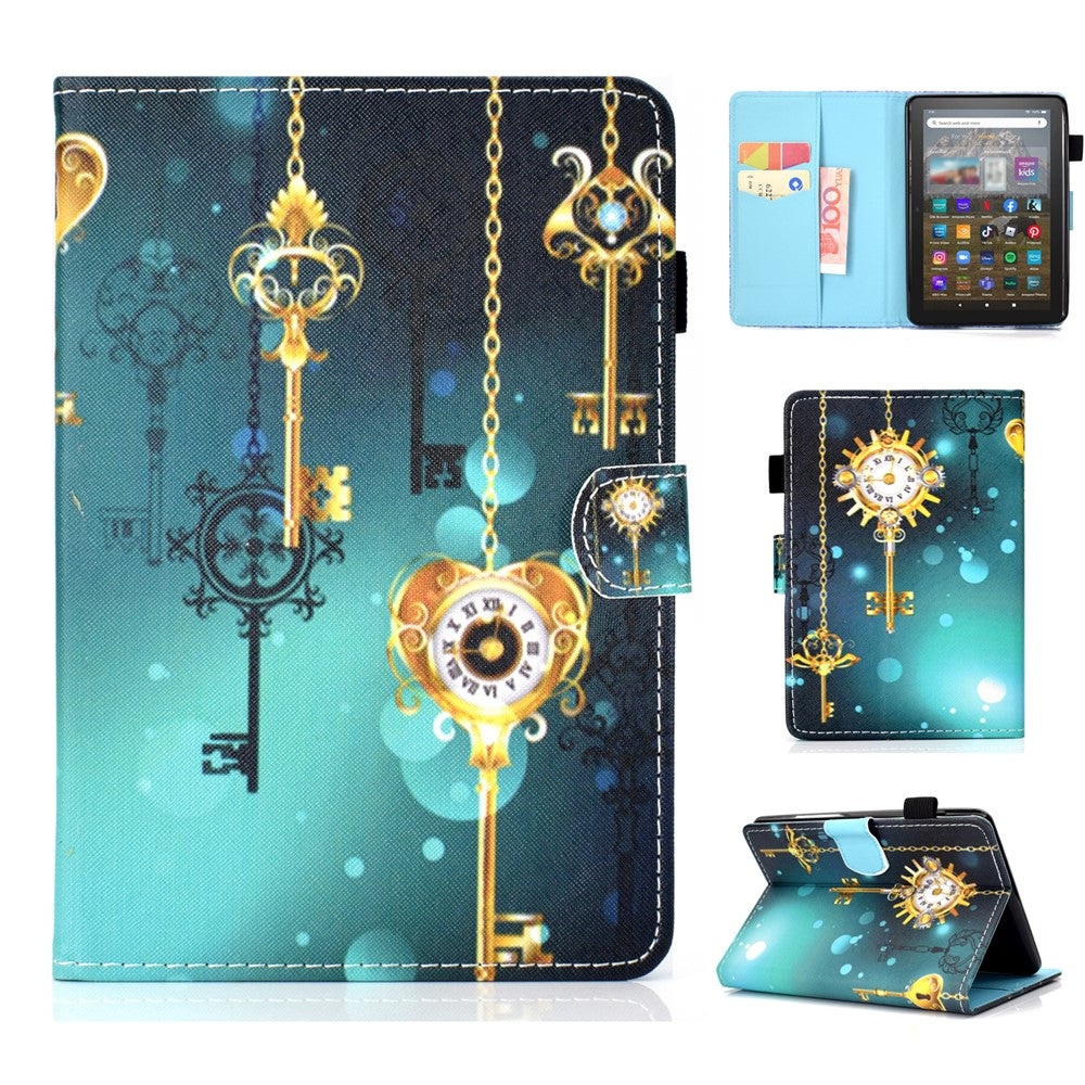 For Amazon Kindle Youth Edition 2022 Folio Flip Tablet Stand Case Stitching Line PU Leather Card Holder Protective Cover