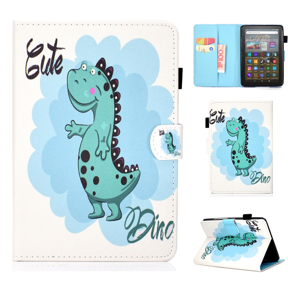 For Amazon Kindle Youth Edition 2022 Folio Flip Tablet Stand Case Stitching Line PU Leather Card Holder Protective Cover