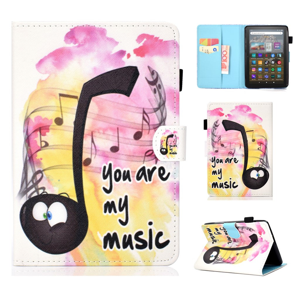 For Amazon Kindle Youth Edition 2022 Folio Flip Tablet Stand Case Stitching Line PU Leather Card Holder Protective Cover