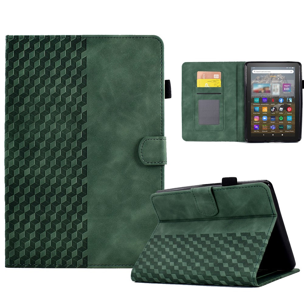For Amazon Kindle Youth Edition 2022 PU Leather Folding Stand Cover Pattern Imprinted Card Holder Tablet Shell with Auto Wake / Sleep