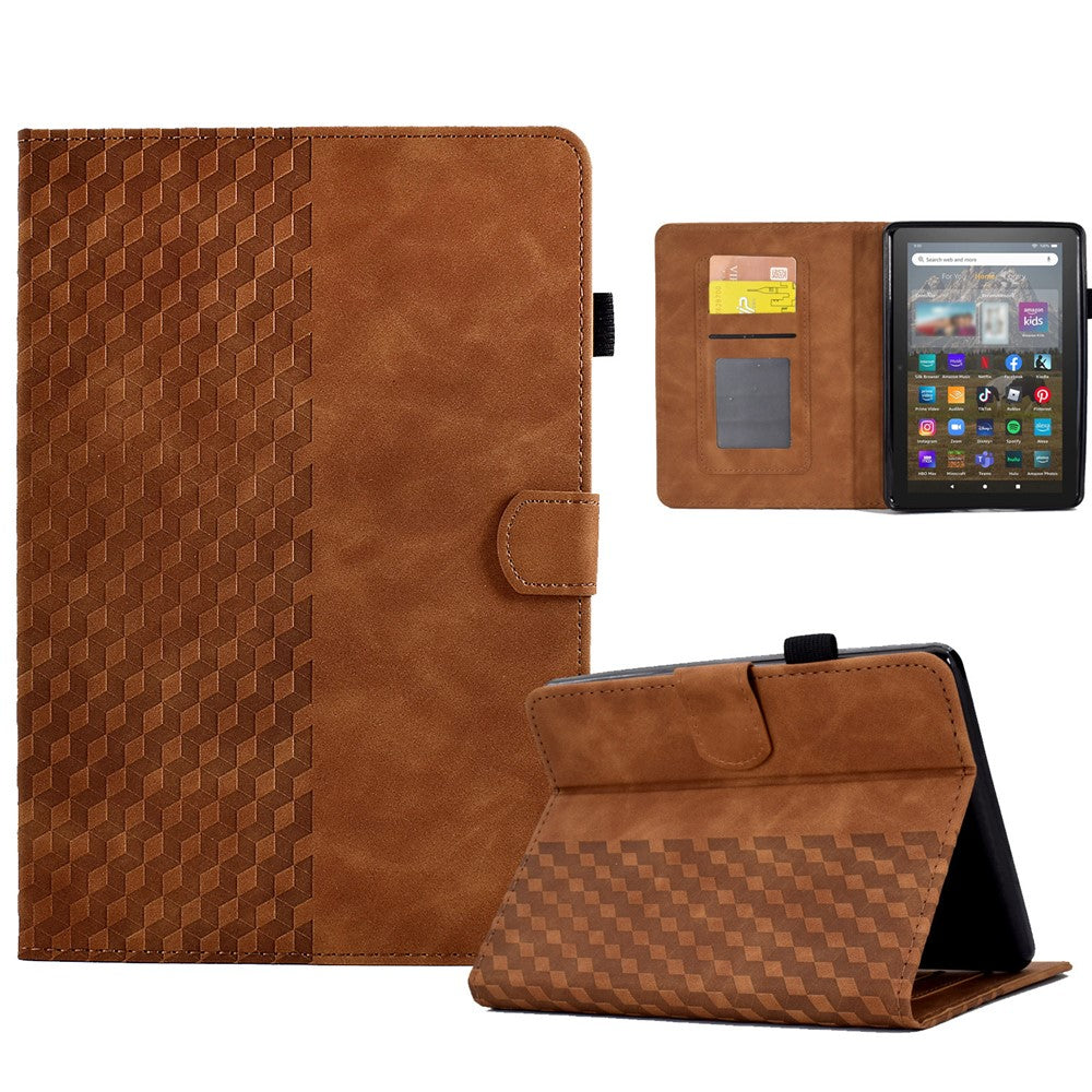 For Amazon Kindle Youth Edition 2022 PU Leather Folding Stand Cover Pattern Imprinted Card Holder Tablet Shell with Auto Wake / Sleep
