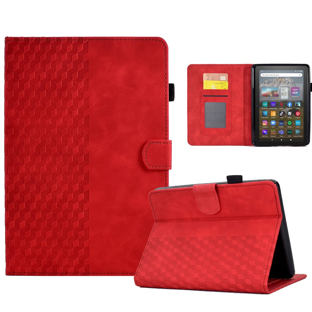 For Amazon Kindle Youth Edition 2022 PU Leather Folding Stand Cover Pattern Imprinted Card Holder Tablet Shell with Auto Wake / Sleep