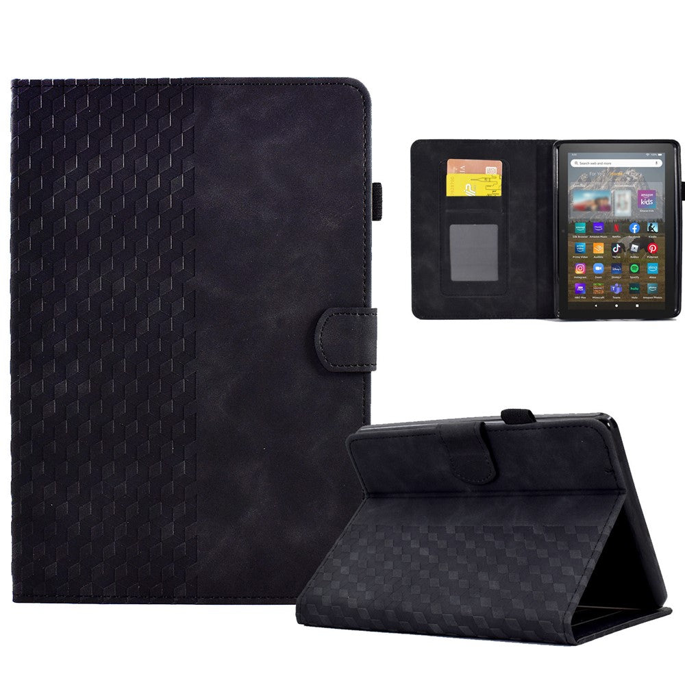 For Amazon Kindle Youth Edition 2022 PU Leather Folding Stand Cover Pattern Imprinted Card Holder Tablet Shell with Auto Wake / Sleep