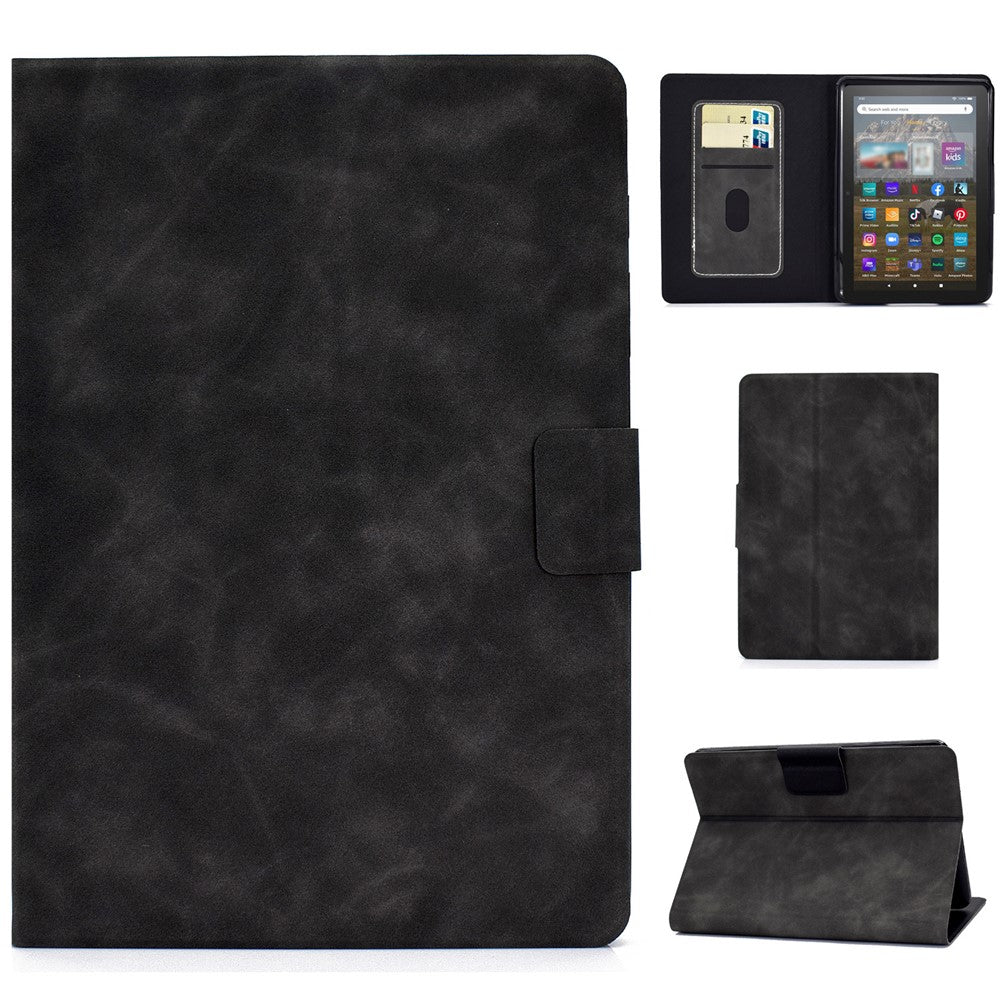 For Amazon Kindle Youth Edition 2022 Folio Stand PU Leather Cowhide Texture Tablet Case Card Holder Magnetic Cover