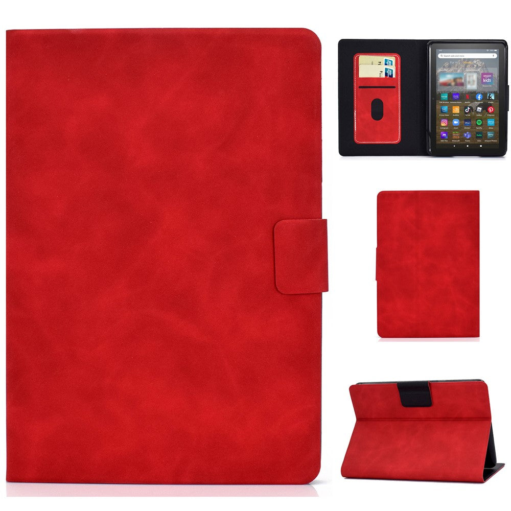 For Amazon Kindle Youth Edition 2022 Folio Stand PU Leather Cowhide Texture Tablet Case Card Holder Magnetic Cover