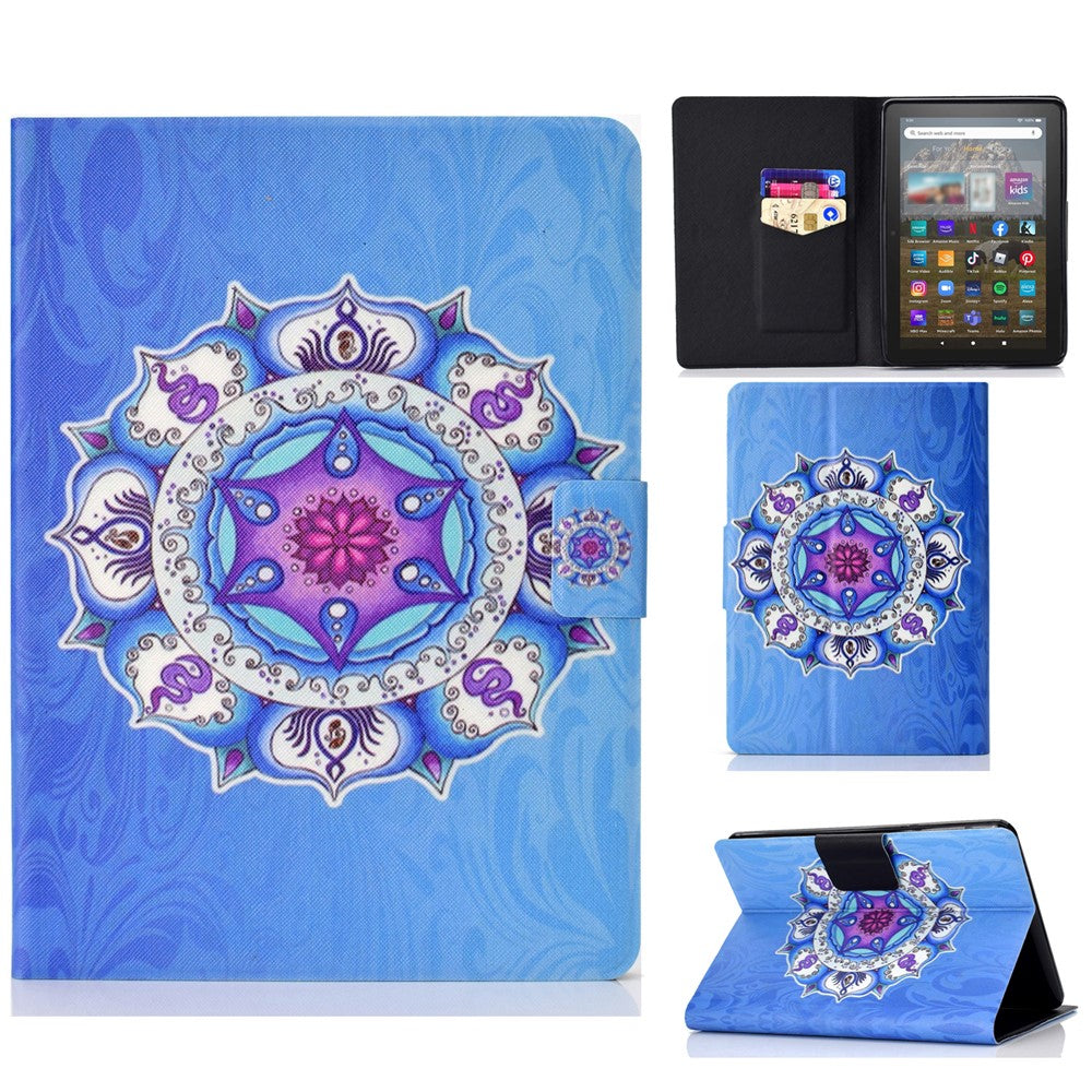 For Amazon Kindle Youth Edition 2022 Pattern Printing Flip Tablet Case PU Leather Card Holder Stand Magnetic Cover