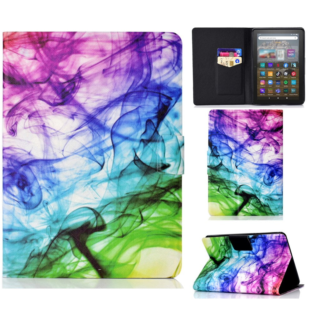 For Amazon Kindle Youth Edition 2022 Pattern Printing Flip Tablet Case PU Leather Card Holder Stand Magnetic Cover