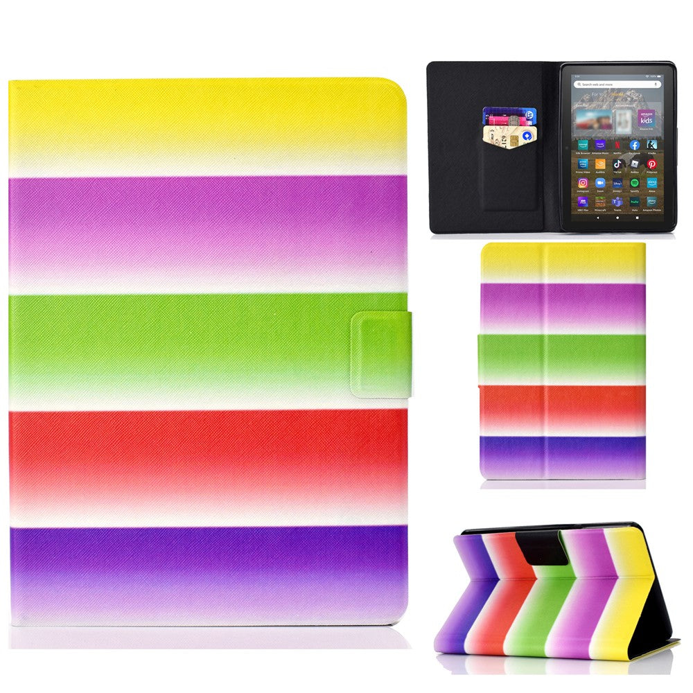 For Amazon Kindle Youth Edition 2022 Pattern Printing Flip Tablet Case PU Leather Card Holder Stand Magnetic Cover