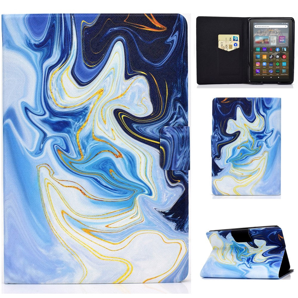 For Amazon Kindle Youth Edition 2022 Pattern Printing Flip Tablet Case PU Leather Card Holder Stand Magnetic Cover