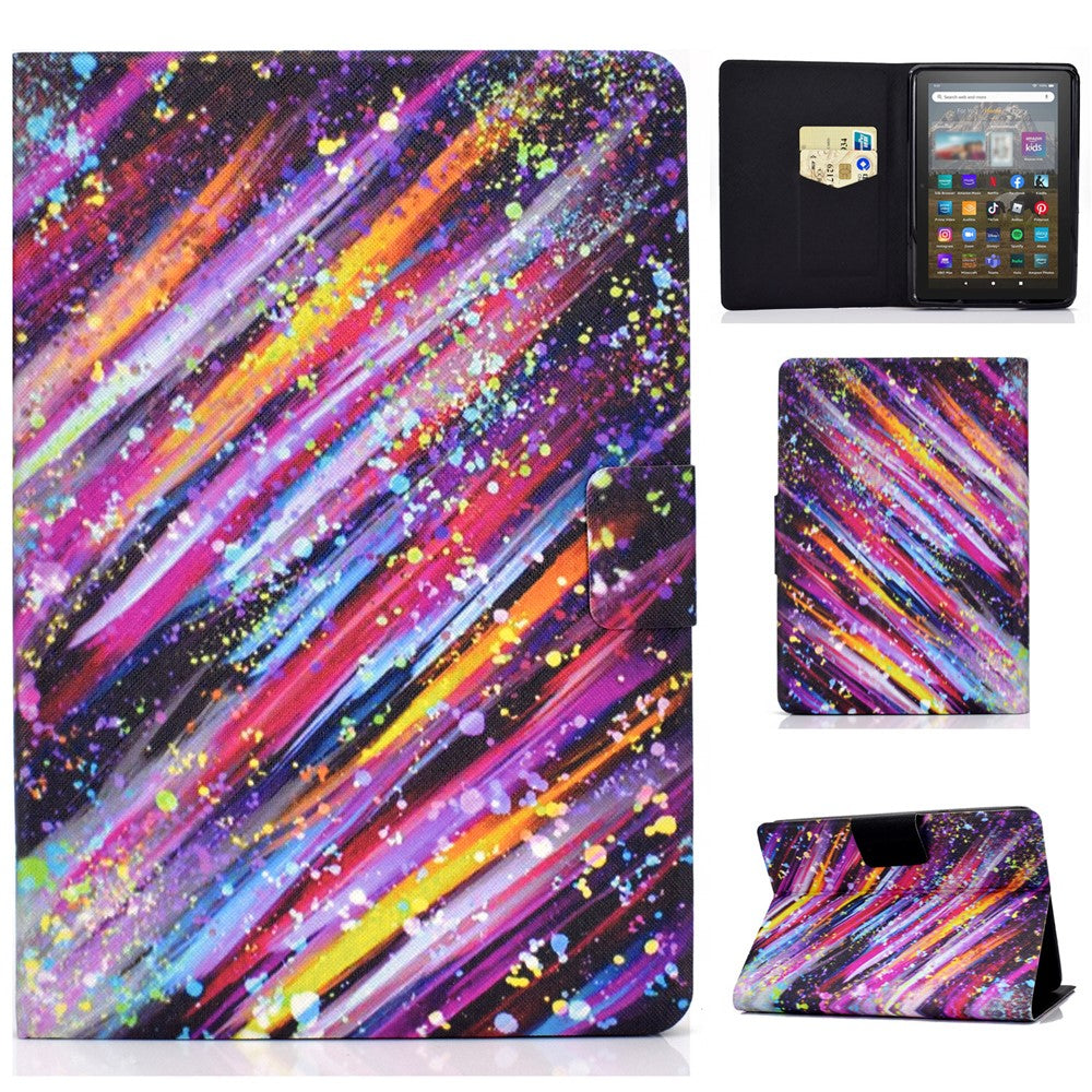 For Amazon Kindle Youth Edition 2022 Pattern Printing Flip Tablet Case PU Leather Card Holder Stand Magnetic Cover